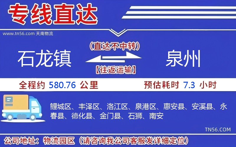石龙镇到泉州物流公司