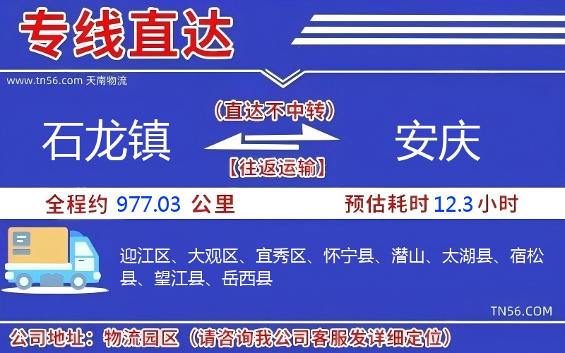 石龙镇到安庆物流公司