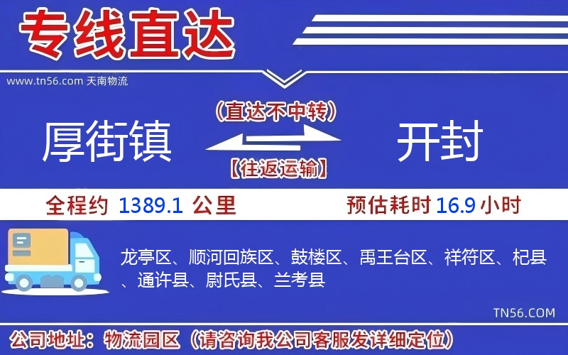厚街镇到开封物流公司 厚街镇到开封物流公司