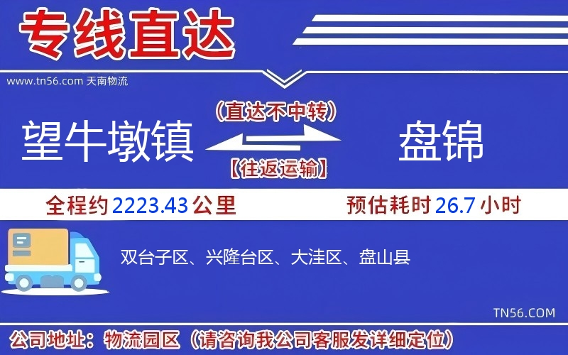 望牛墩镇到盘锦物流公司 望牛墩镇到盘锦物流公司