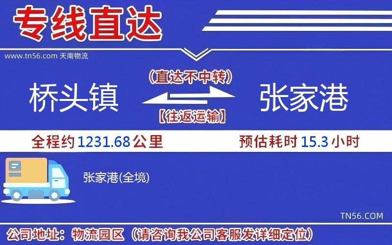 桥头镇到张家港物流公司