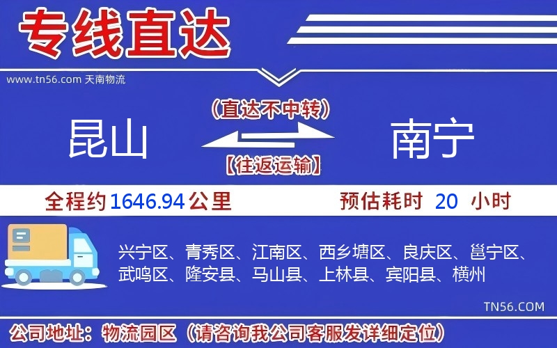 昆山到南宁物流公司