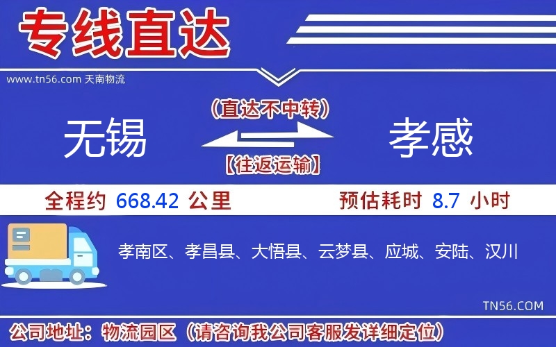 无锡到孝感物流公司