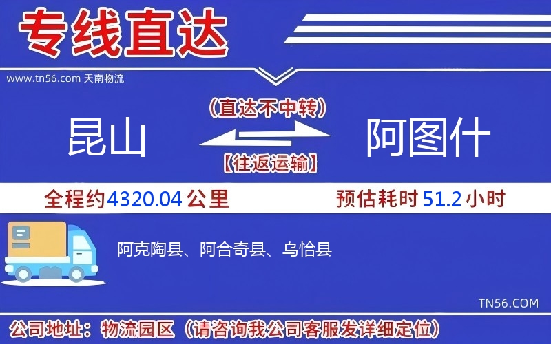 昆山到阿图实物流公司